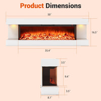 Tangkula 50" Fireplace Mantel with 36 Inches 3-Sided Fire Place