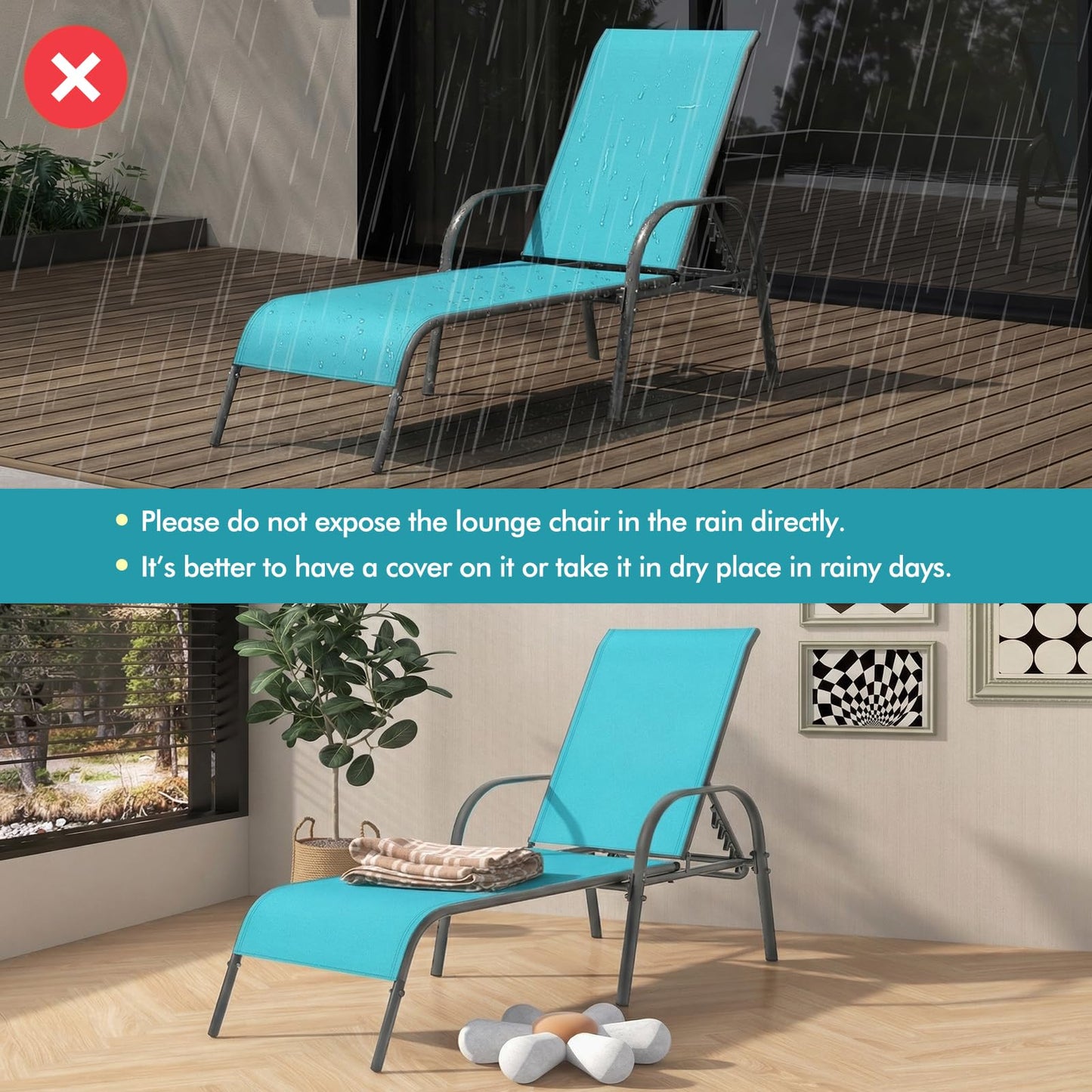 Tangkula Lounge Chair Outdoor Patio Chaise Lounge(1/2)