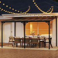 Tangkula 10x13 Ft Lean to Wall Mounted Gazebo for Deck Porch Backyard