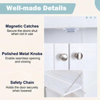 Tangkula Over the Toilet Storage Cabinet with Toilet Paper Holder(White)