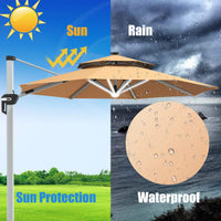 Tangkula 10 FT LED Cantilever Offset Hanging Patio Umbrella