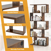 Tangkula 5-Tier Geometric Bookshelf
