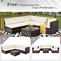 6 Pieces Patio Furniture Set, White - Tangkula