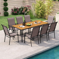 Tangkula Outdoor Dining Chairs Set of 2/4 with High Back & Curved Armrests