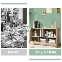 Tangkula Wood Storage Cube Bookcase, Multipurpose Display Storage Cabinet