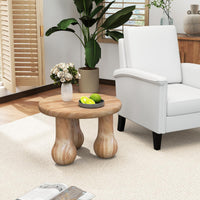 Table d'appoint ronde d'extérieur Tangkula avec plateau épaissi et pieds en colonne