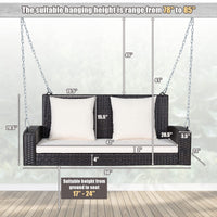 Tangkula 2-Person Wicker Porch Swing