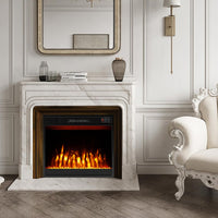 Tangkula 23” Electric Fireplace, 5,000 BTU Fireplace Insert with Remote Control, Crystal Stones