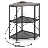 Tangkula Corner Printer Stand with Power Outlet