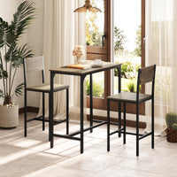 Tangkula 3 Piece Counter Height Bar Table Set Pub Table and Chairs