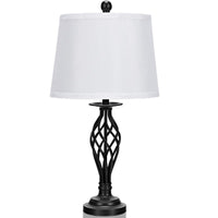 Tangkula Lamp Set 3-Piece Modern Home Living Room Bedroom Chrome Finish Lamps
