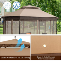 Tangkula 10 x 12 Ft Patio Gazebo, Heavy Duty Octagonal Gazebo Canopy w/Netting Sidewalls & Sturdy Steel Frame