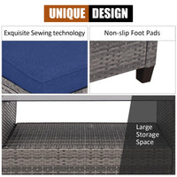 Tangkula 4 Pieces Rattan Conversation Set