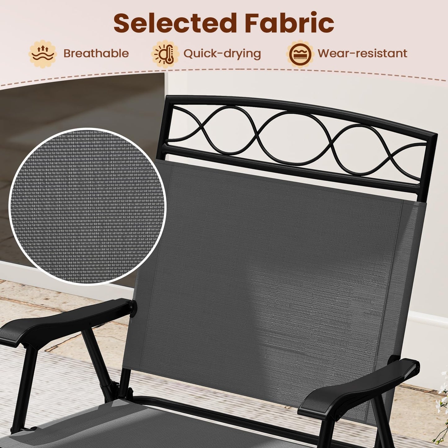 Tangkula Folding Chairs for Outside Set of 4 for Lawn