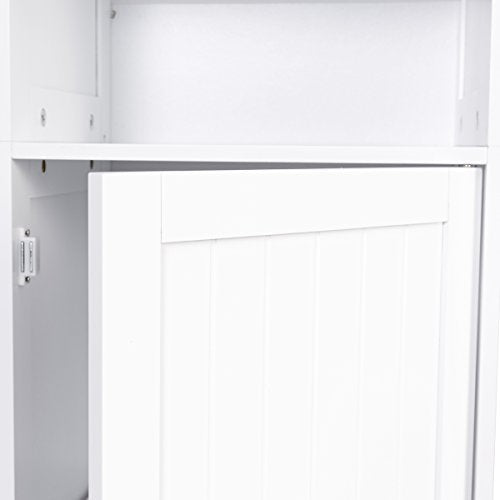 Tangkula 72" Bathroom Tall Storage Cabinet with Adjustable Shelves & Cupboard