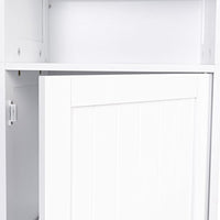 Tangkula 72" Bathroom Tall Storage Cabinet with Adjustable Shelves & Cupboard