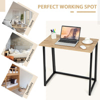 Tangkula Bureau Informatique Pliant, Bureau d'Ordinateur Portable Pliable avec Rabat de 80 cm, Bureau d'Étude pour Petits Espaces