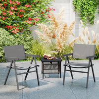 Tangkula Patio Chairs Set of 4 Outdoor Dining Chairs with Breathable Fabric Seat & Tilt Backrest
