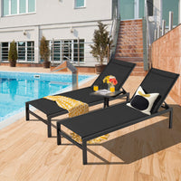 Tangkula Aluminum Patio Chaise Lounge, Outdoor Adjustable Lounge Chair with 6-Position Backrest